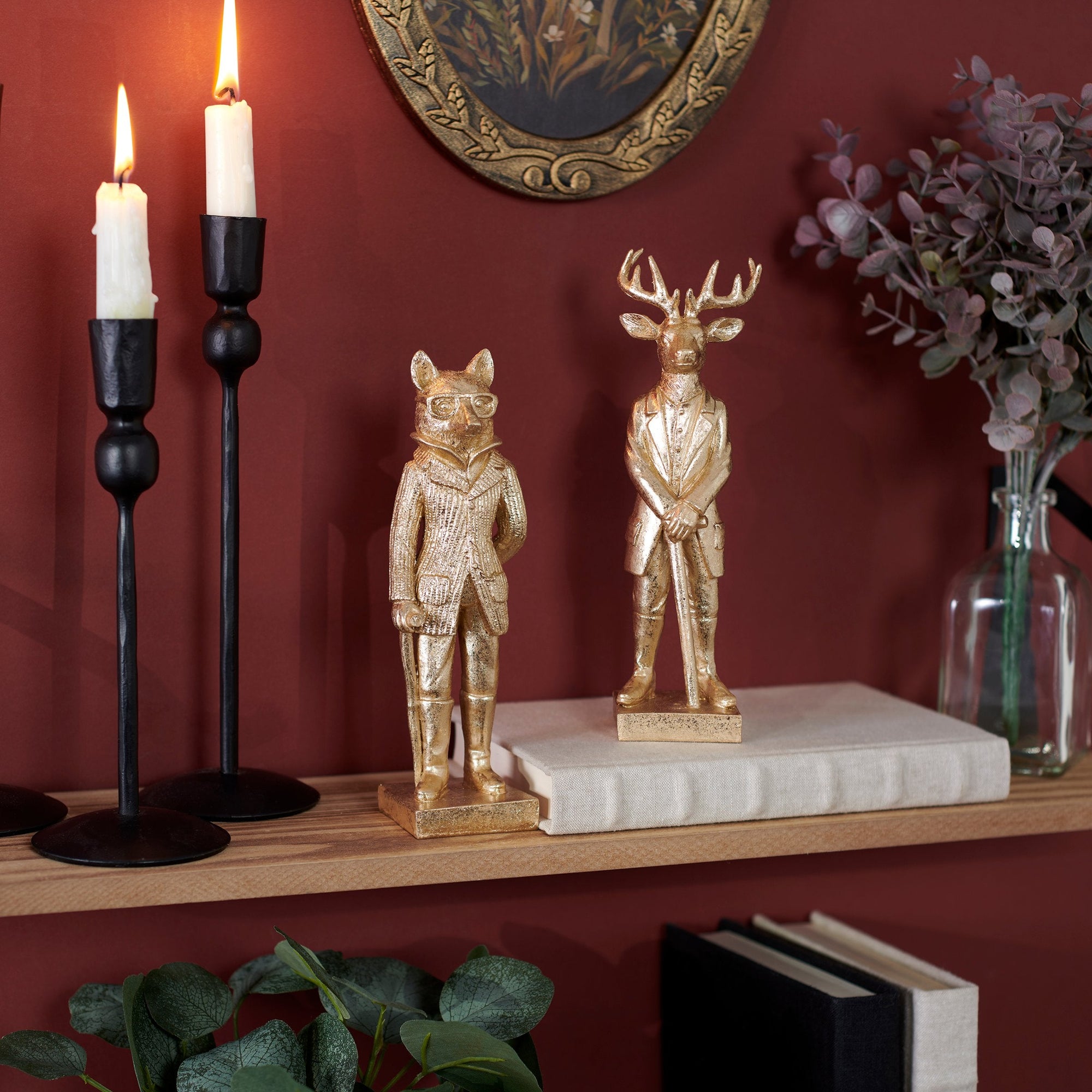 Distinguished Gold Deer Resin Figurine