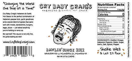 Cry Baby Craig's Habanero and Garlic Hot Sauce - (3 Pack)