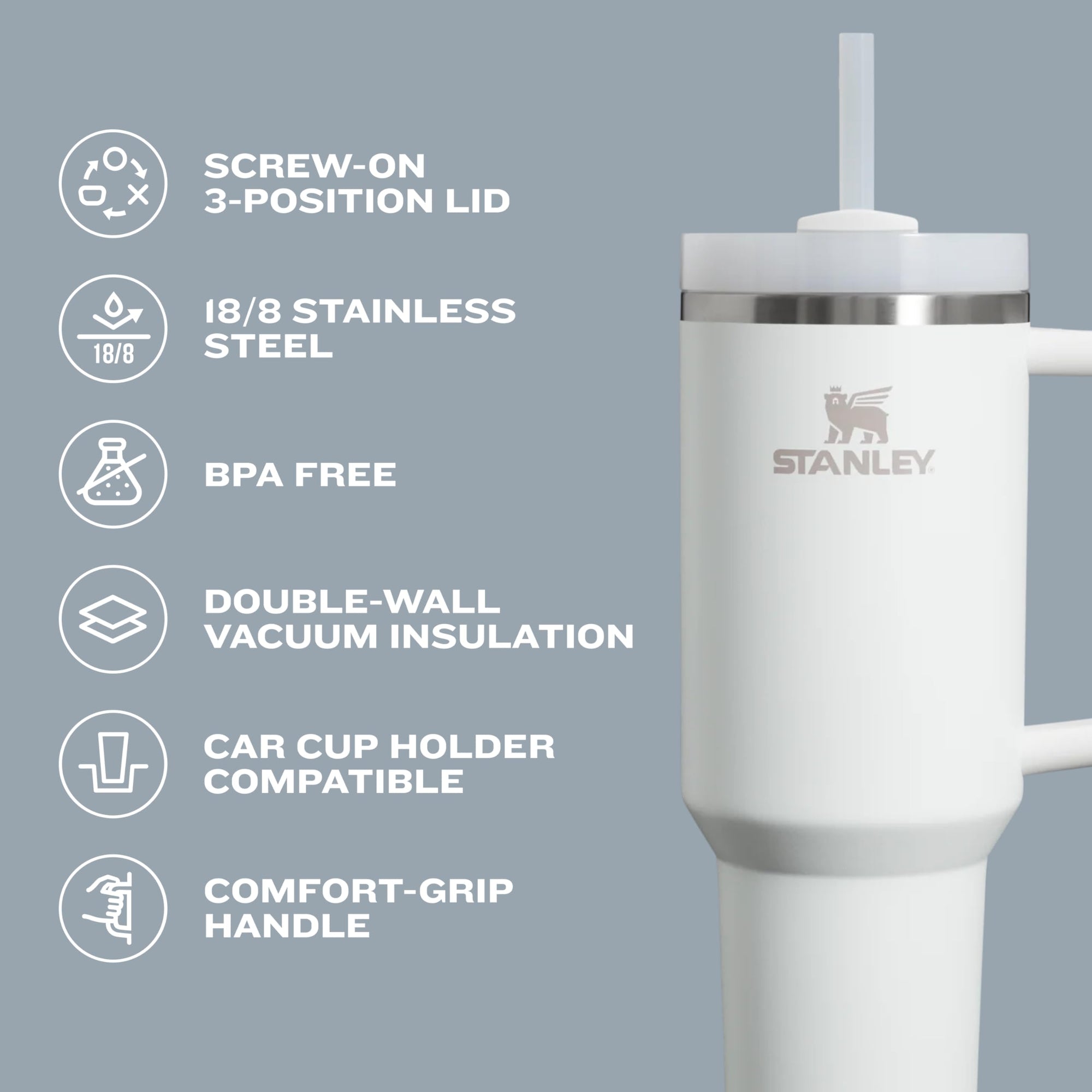 STANLEY Quencher H2.0 Tumbler with Handle and Straw 30 oz