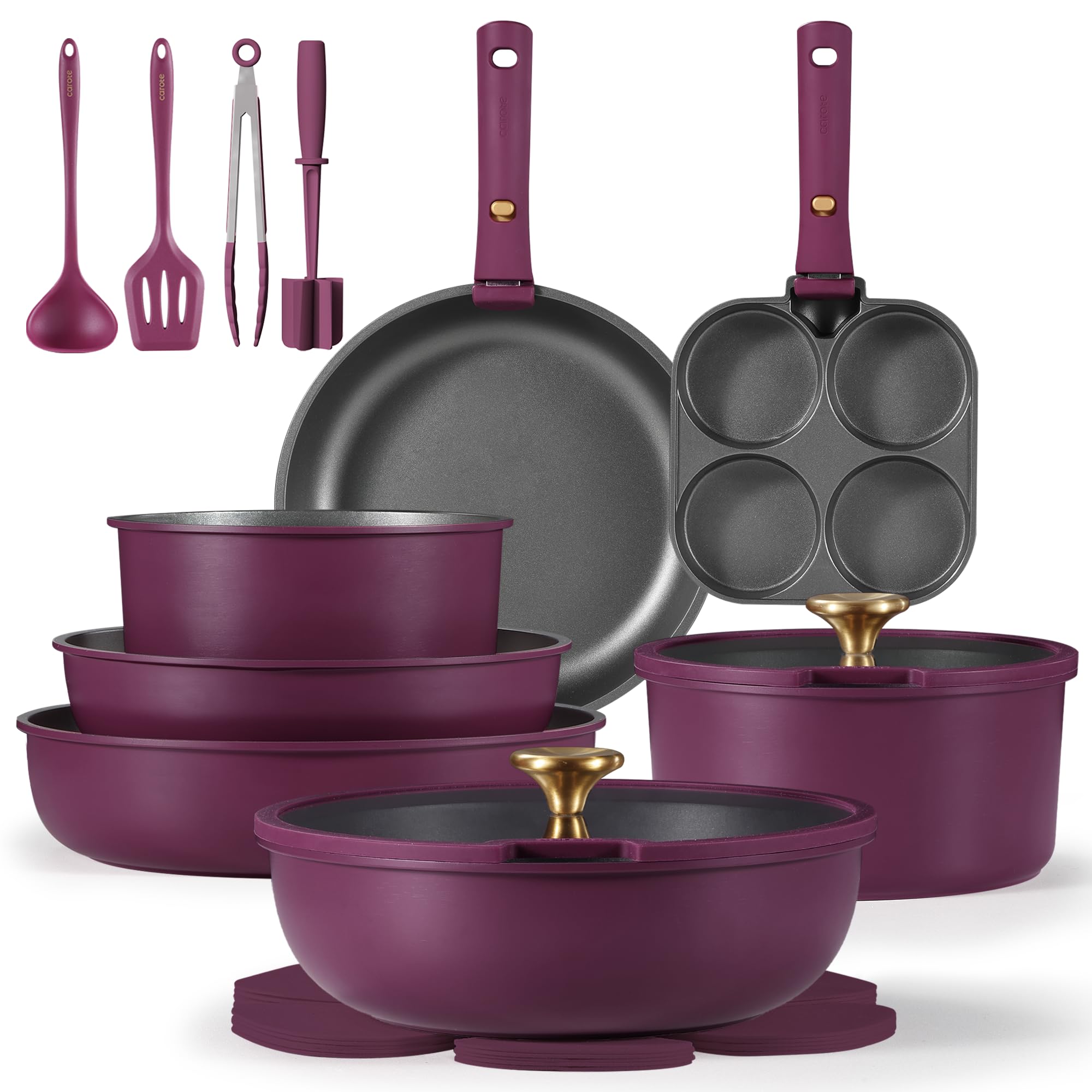 CAROTE 21pcs Pots and Pans Set