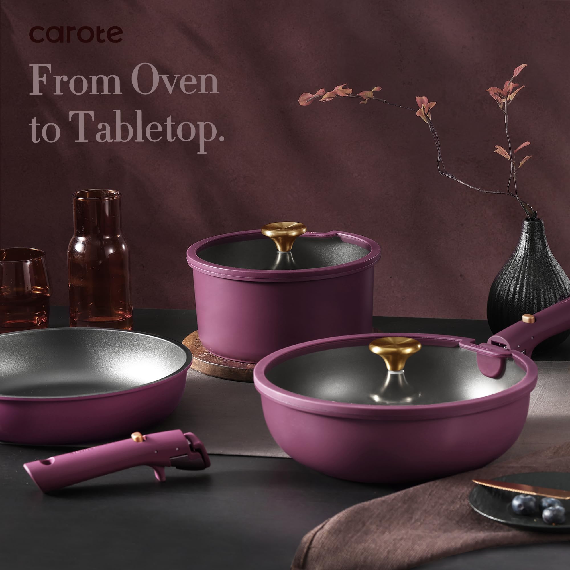 CAROTE 21pcs Pots and Pans Set