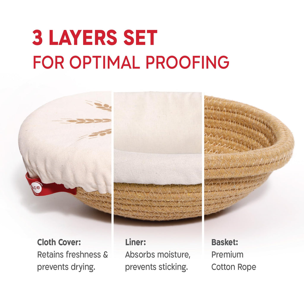Cotton Rope Banneton Bread Proofing Basket Set