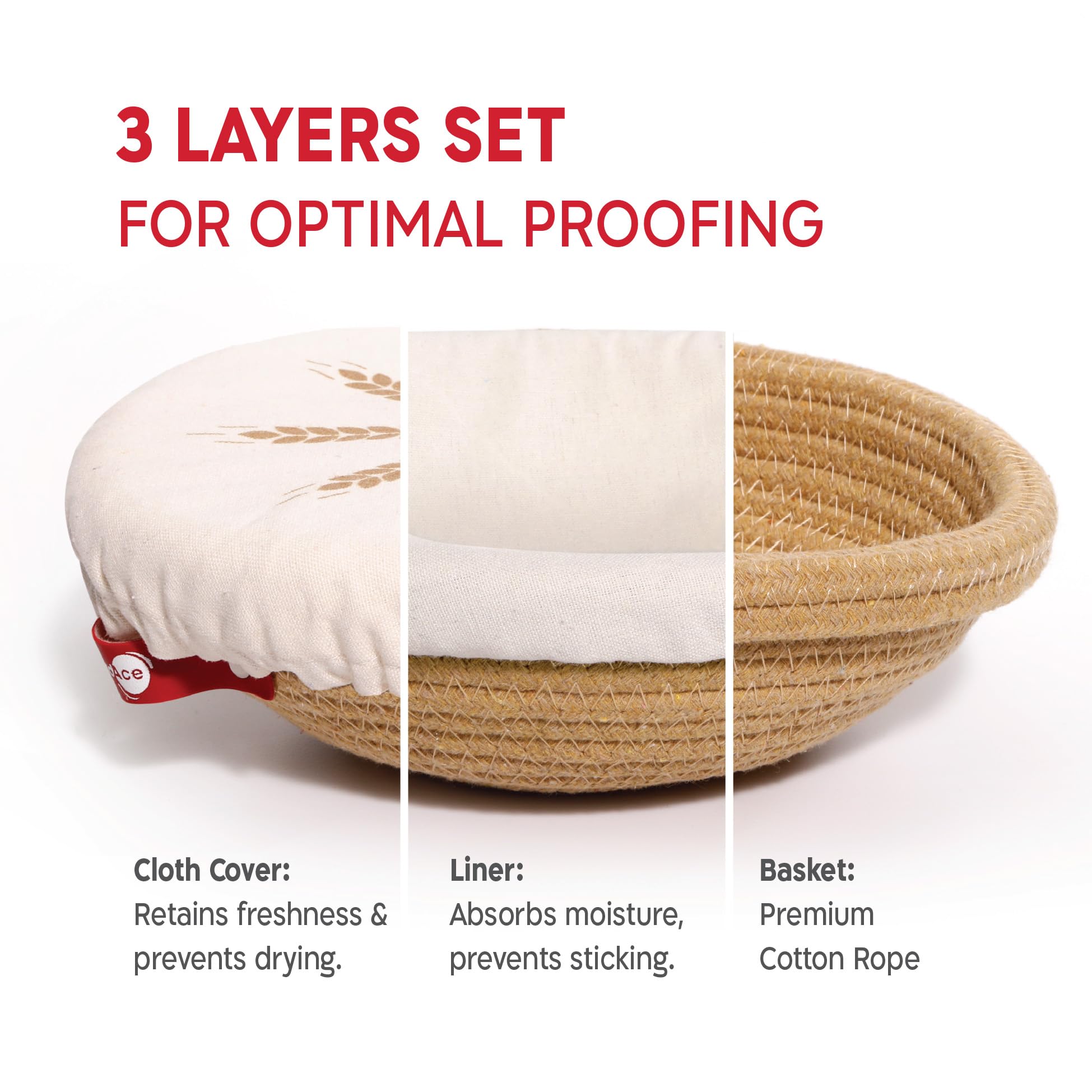 Cotton Rope Banneton Bread Proofing Basket Set