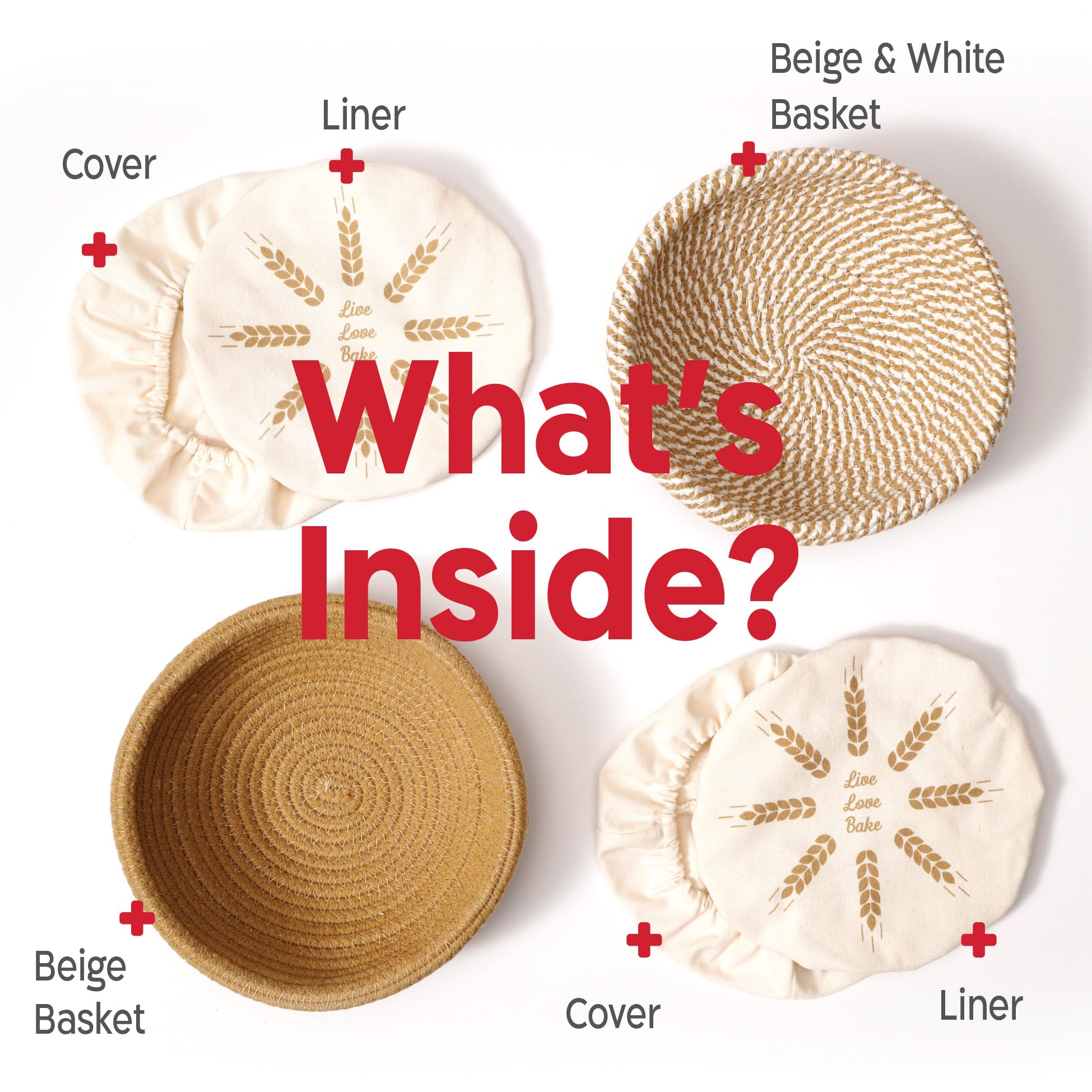 Cotton Rope Banneton Bread Proofing Basket Set