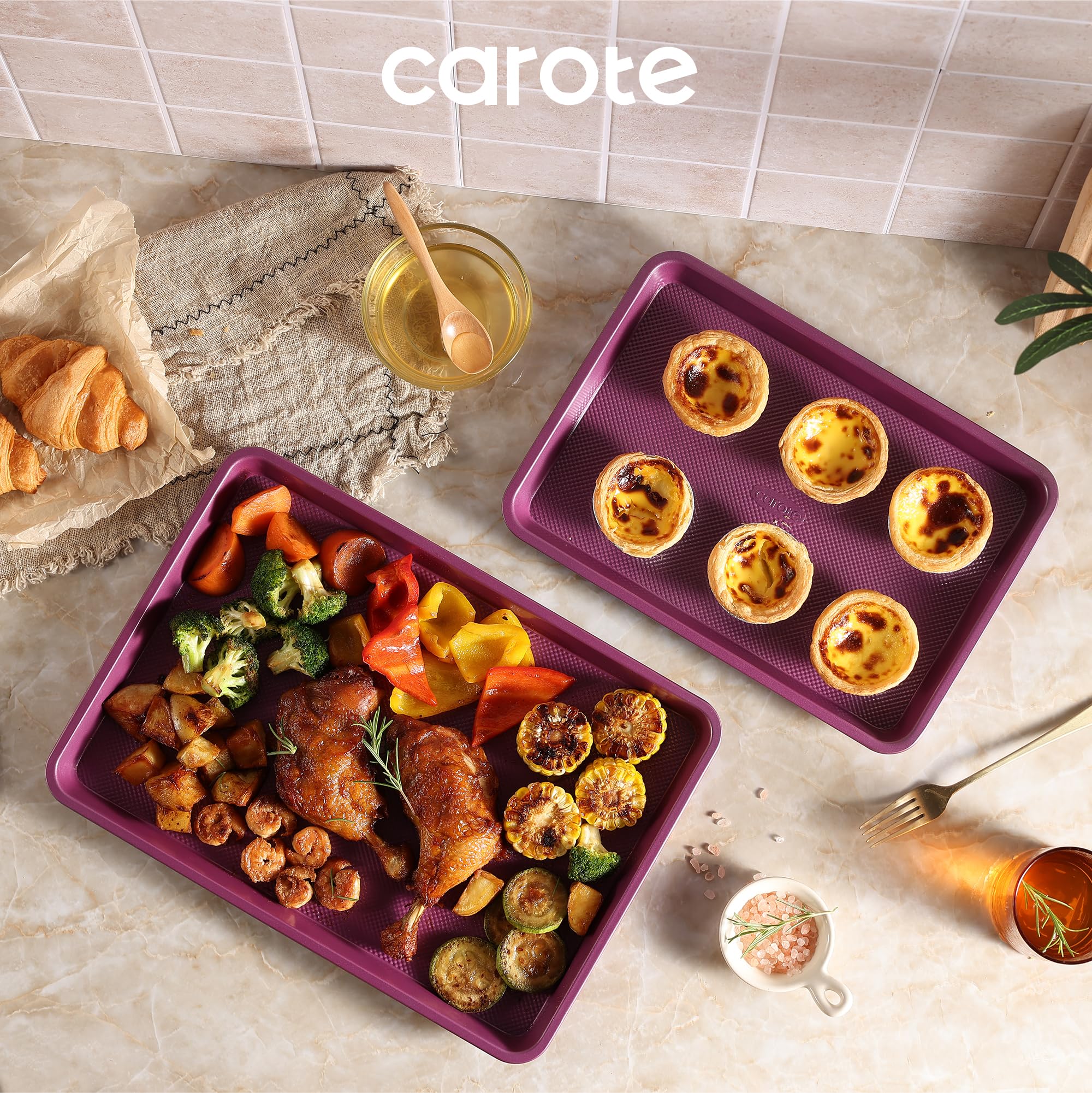 CAROTE 3-Piece Baking Pan Set