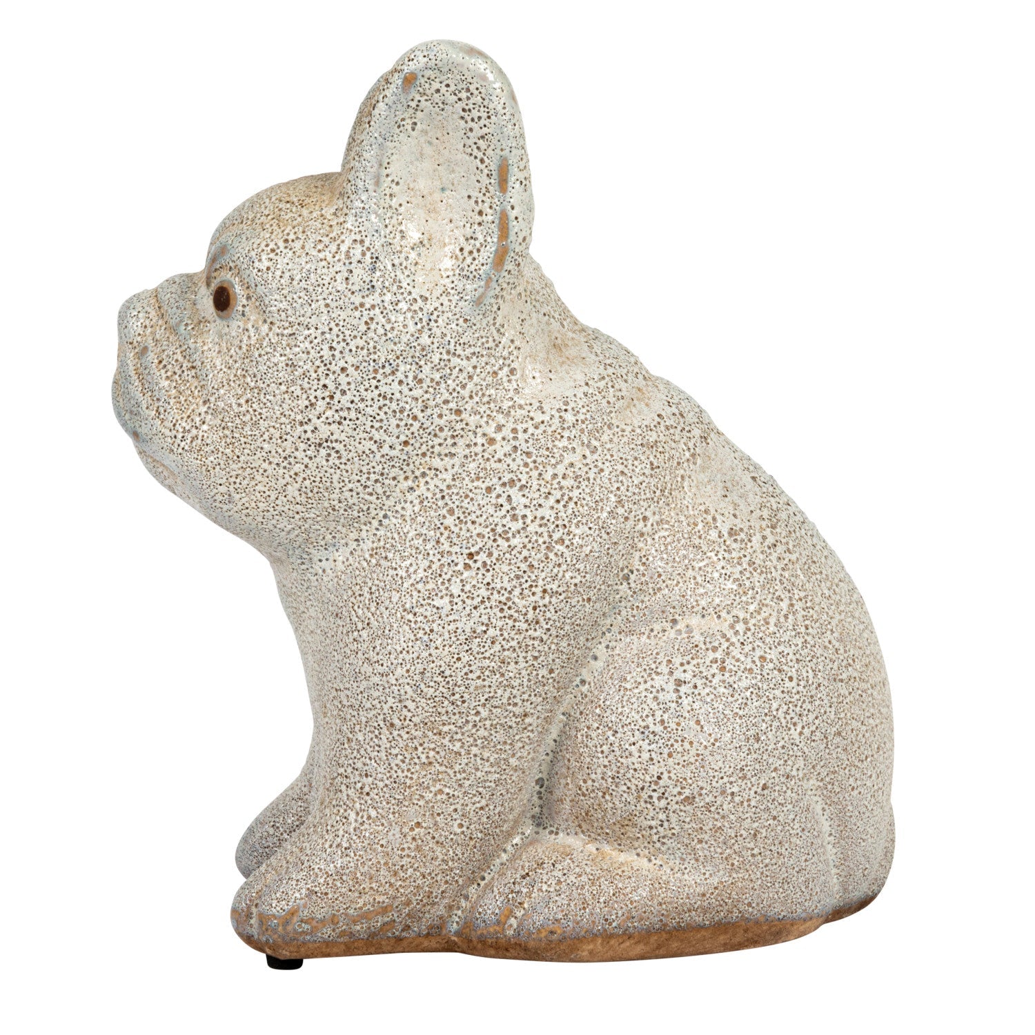White Terracotta French Bulldog Figurine
